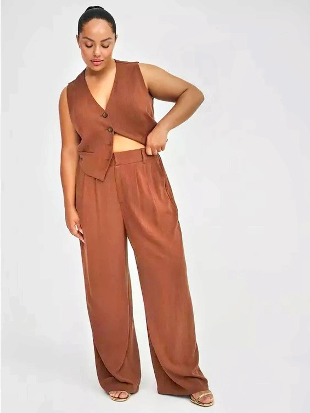 Torrid Wide Leg Linen Pant with Pockets NWT